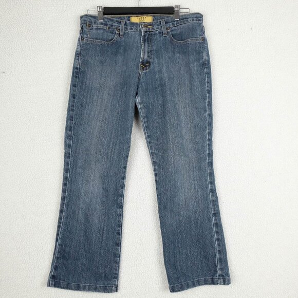 Ikeda Jeans Womens 30 700 Series Cropped Straight Leg Medium Wash Denim 90s Ple - Picture 1 of 11